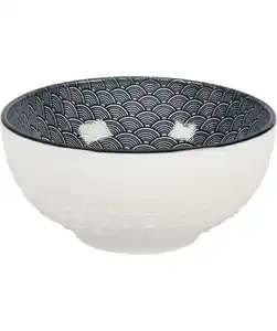 Schale, blau gemustert