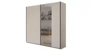 Schwebetürenschrank Spiegel beige 218 cm - rauch - KRONACH
