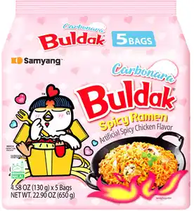 SAMYANG Buldak Carbonara Ramen, 5 St. = 650-g-Packg.