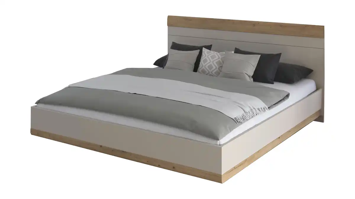 Bild 1 von Doppelbett Futonbett 180 x 200 cm beige Artisan Eiche - rauch - SAJO