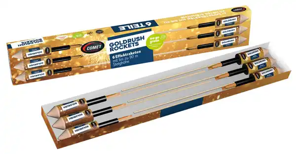 Bild 2 von COMET Premium-Raketen-Set »Goldrush Rockets«, 6-St.-Packg.