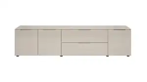 TV-Lowboard beige - Glasfront - 226 cm - SANTORIN