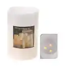 Bild 1 von LED Echtwachs Kerze 15x22,5cm 3LED flackernd flammenlos Tischkerze Dekokerze