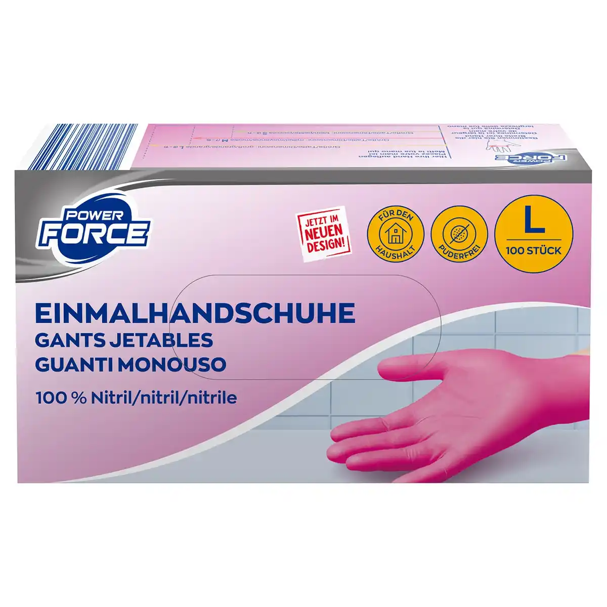 Bild 1 von POWER FORCE Einweg Handschuhe Nitril, 100 Stk.