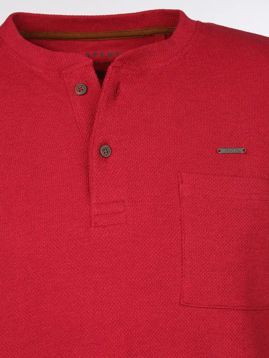 Bild 3 von Herren Henleyshirt in Waffeloptik Rot