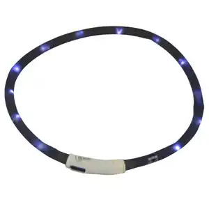 LED Leuchtschlauch Hundehalsband Silikon schwarz kürzbar