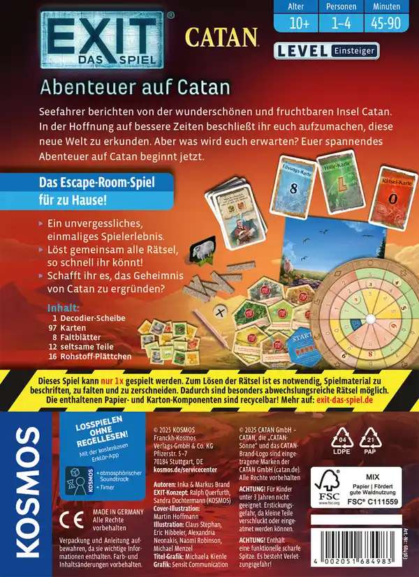 Bild 2 von Kosmos EXIT - Das Spiel: Abenteuer auf Catan