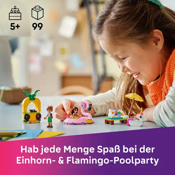 Bild 4 von LEGO Friends 42658 Poolparty mit Einhorn und Flamingo