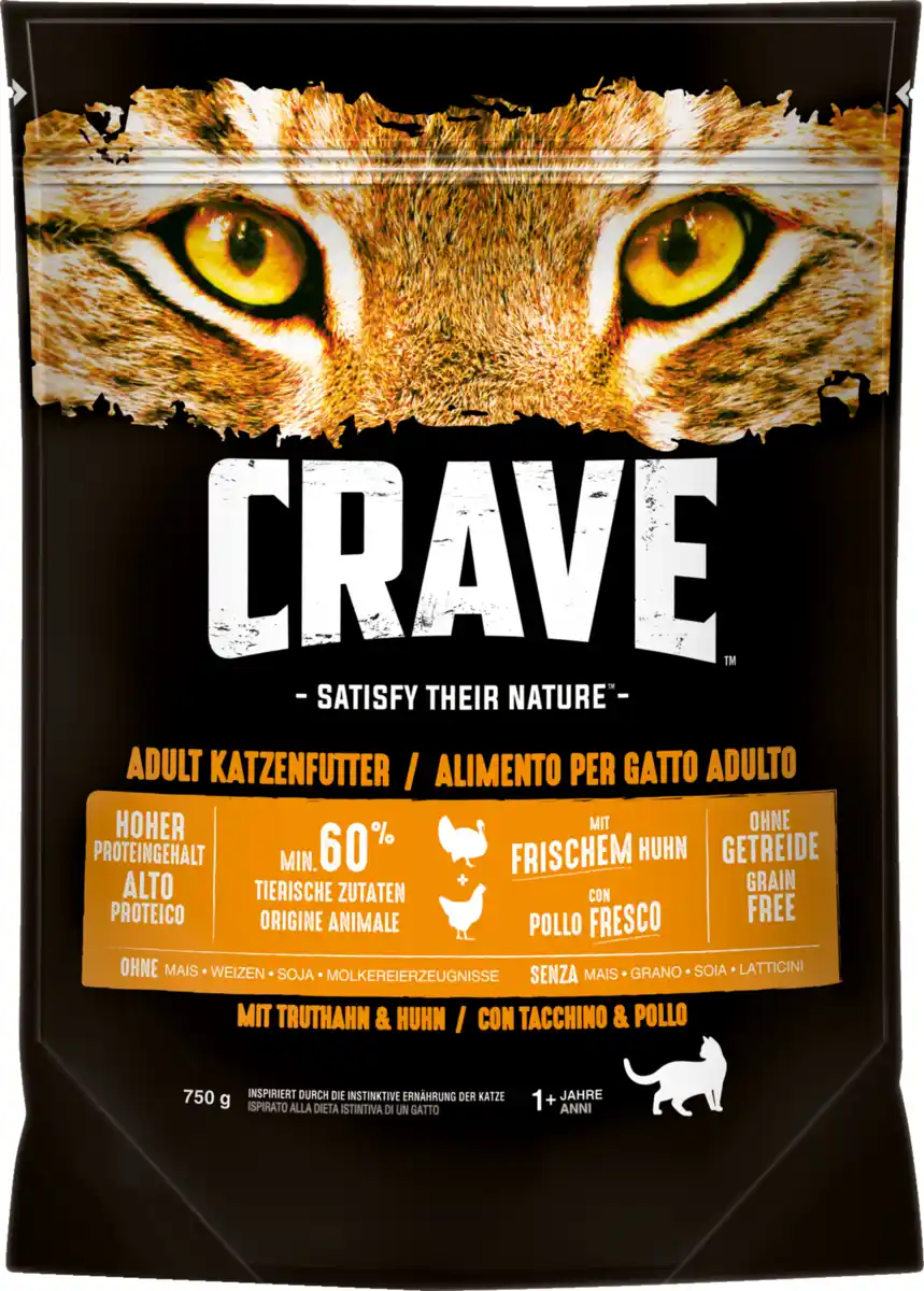 Bild 1 von Crave Adult Trockenfutter mit Truthahn & Huhn, 750 g