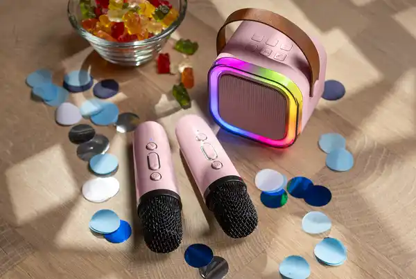 Bild 3 von IDEENWELT Akku-Karaoke-Box rosa