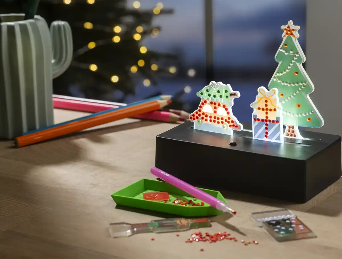 Bild 3 von IDEENWELT LED-Diamond-Painting-Set Weihnachtsbaum