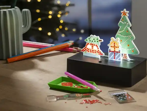 Bild 3 von IDEENWELT LED-Diamond-Painting-Set Weihnachtsbaum