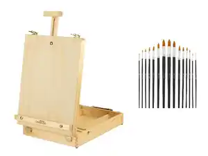 crelando® Koffer-Tischstaffelei, höhenverstellbar inkl. Pinsel