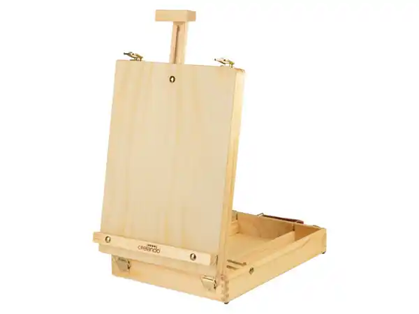 Bild 2 von crelando® Koffer-Tischstaffelei, höhenverstellbar inkl. Pinsel