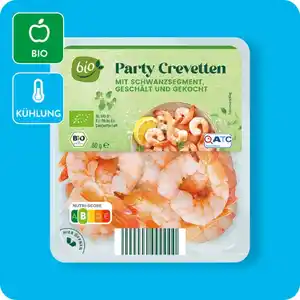 BIO Bio-Party-Crevetten oder -Garnelen, Geschält und gekocht