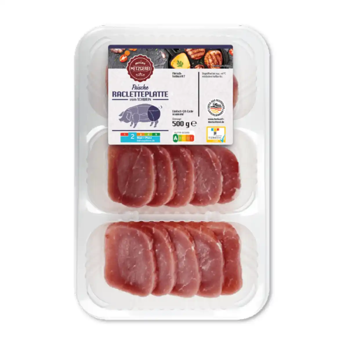 Bild 2 von MEINE METZGEREI Raclette-Platte vom Schwein 500g