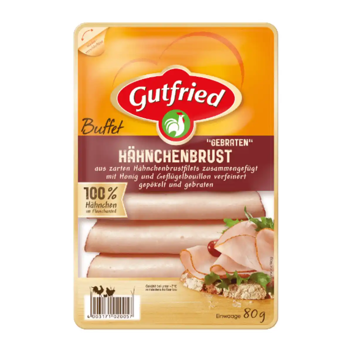 Bild 2 von GUTFRIED Hähnchenbrust-Aufschnitt 80g