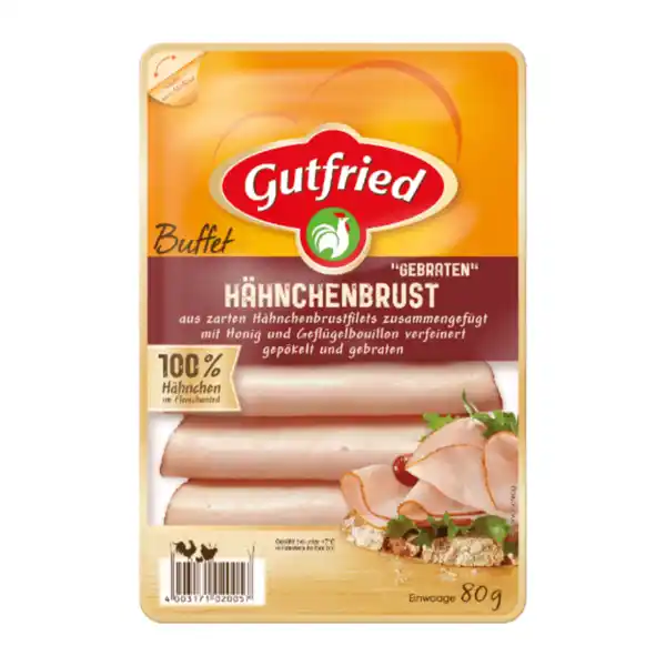 Bild 2 von GUTFRIED Hähnchenbrust-Aufschnitt 80g