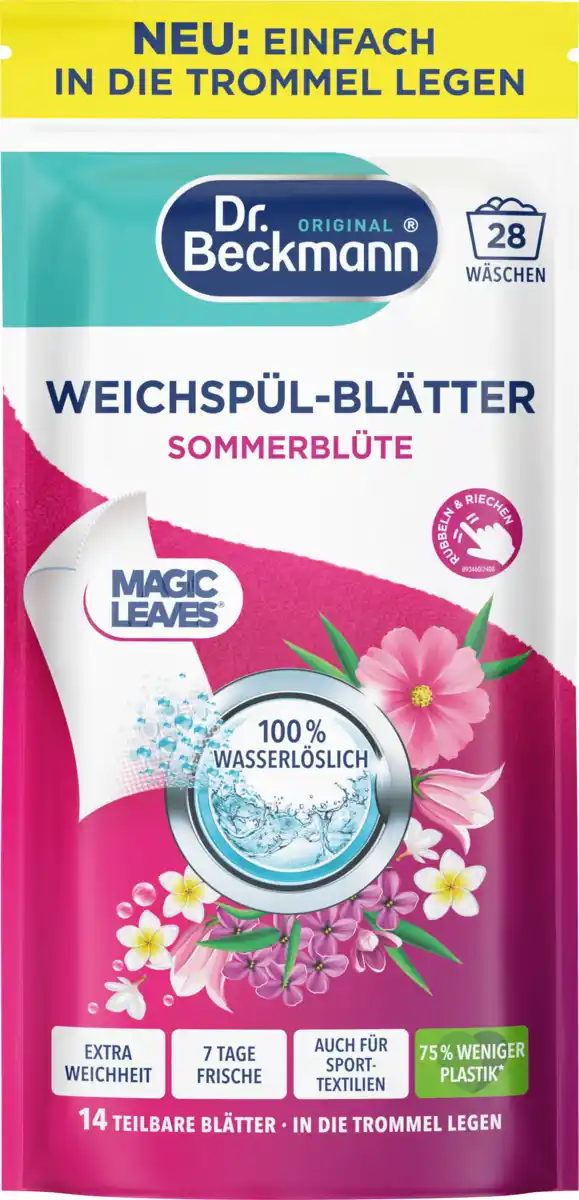Bild 1 von Dr. Beckmann Weichspül-Blätter Sommerblüte 28 WL, 62 g