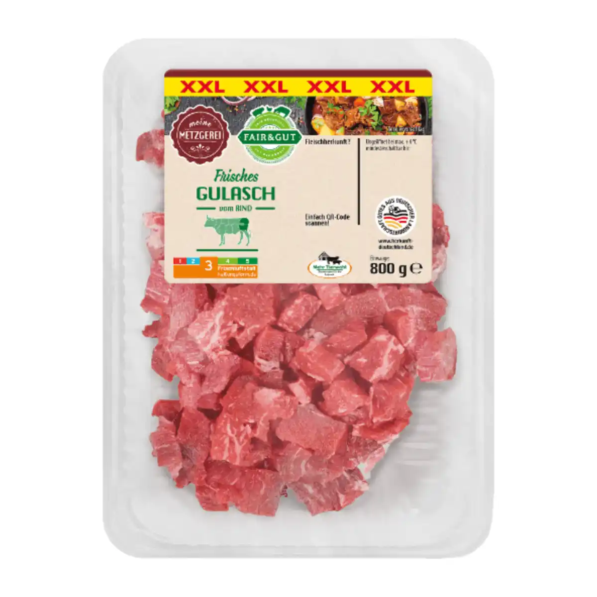 Bild 2 von FAIR & GUT Gulasch XXL 800g