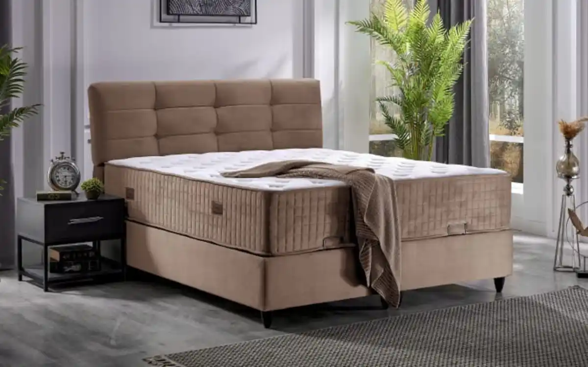 Bild 1 von Polsterbett Naomi, hellbraun, 180 x 200 cm, inkl. Bettkasten