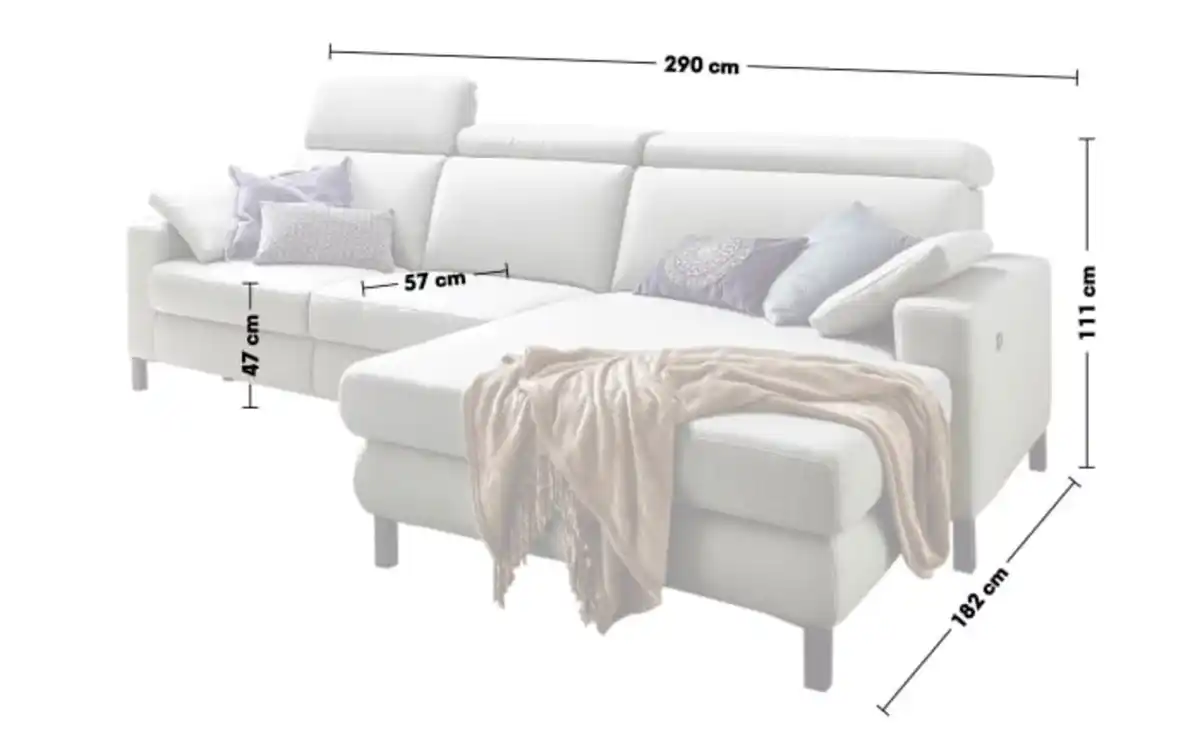 Bild 2 von Wohnlandschaft Benefit, platin, inkl. Funktionen