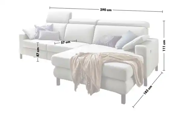 Bild 2 von Wohnlandschaft Benefit, platin, inkl. Funktionen