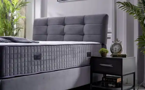 Bild 2 von Polsterbett Naomi, grau/blau, 180 x 200 cm, inkl. Bettkasten