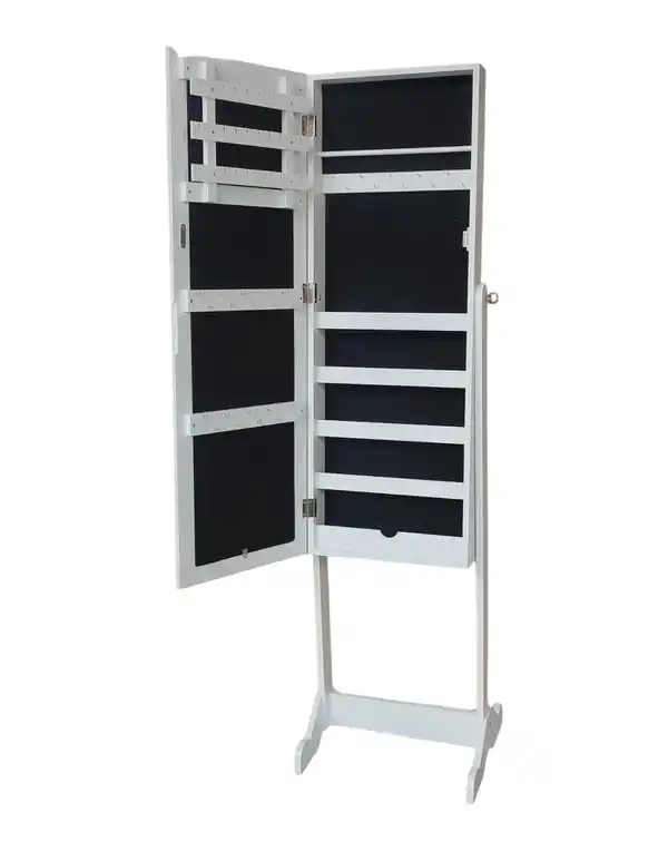 Bild 2 von Schmuckschrank mit Spiegel, ca. 40 x 35 x 150 cm – Weiß