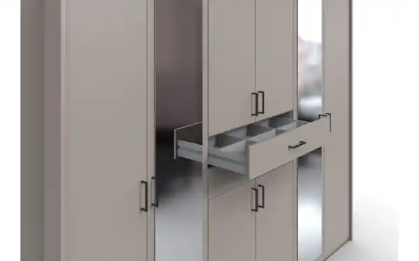 Bild 3 von Drehtürenschrank Düsseldorf, grau, 270 x 208 cm, inkl. Spiegelfront