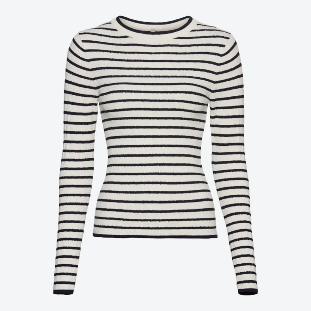 Bild 2 von Damen-Zopfstrickpullover mit Ringelmusterung