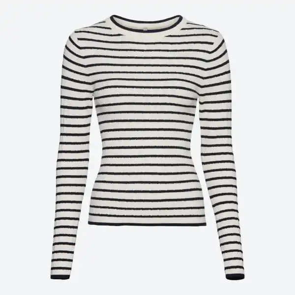 Bild 2 von Damen-Zopfstrickpullover mit Ringelmusterung