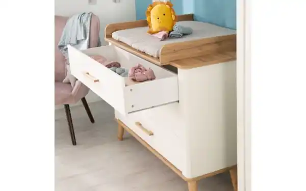 Bild 2 von Roba - Wickelkommode Pauline, weiß/Artisan Eiche-Nachbildung, inkl. Wickelansatz