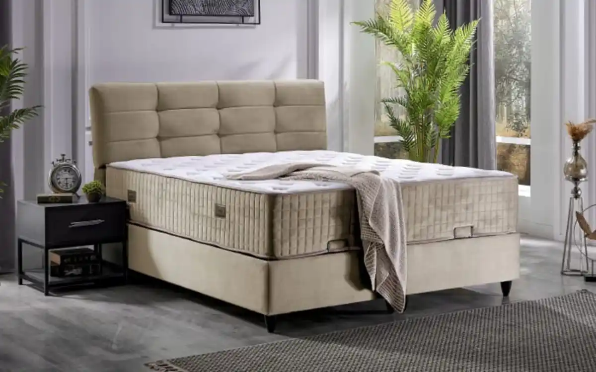 Bild 1 von Polsterbett Naomi, beige, 180 x 200 cm, inkl. Bettkasten