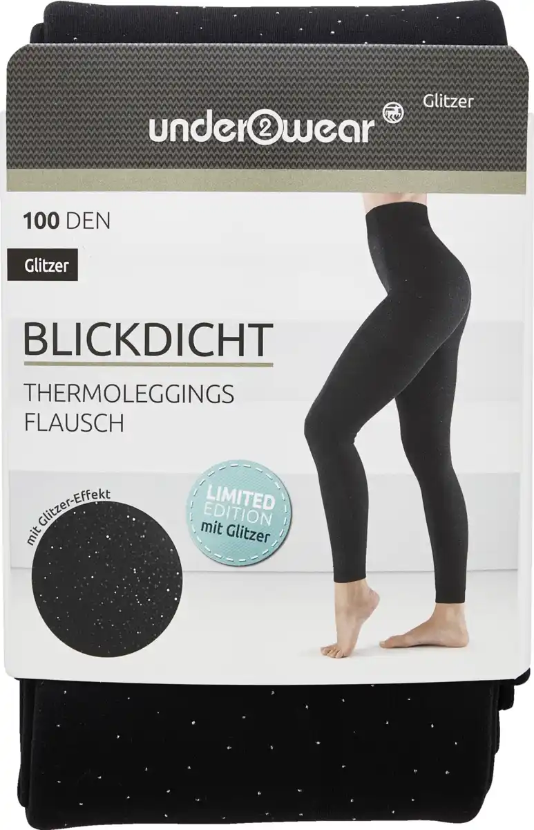 Bild 1 von under2wear Thermo Flausch Leggings Glitzer Gr. S (36/38)