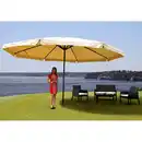 Bild 1 von Sonnenschirm Carpi Pro, Gastronomie Marktschirm mit Volant Ø 5m Polyester/Alu 28kg ~ creme ohne Ständer