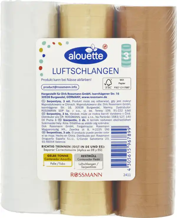 Bild 3 von alouette Luftschlangen metallic