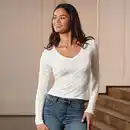 Bild 1 von Damen-Langarmshirt mit V-Ausschnitt