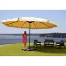 Bild 1 von Sonnenschirm Carpi Pro, Gastronomie Marktschirm mit Volant Ø 5m Polyester/Alu 28kg ~ creme mit Ständer