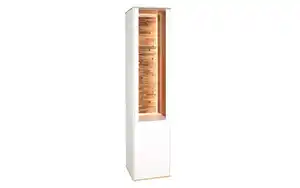 Mäusbacher - Standvitrine Faro, weiß/Asteiche, 180 cm, inkl. Push-to-Open Funktion
