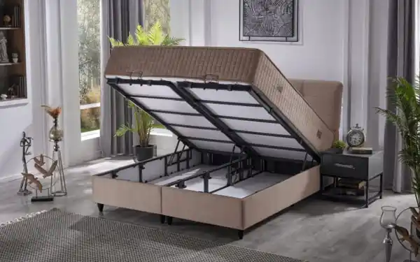 Bild 3 von Polsterbett Naomi, hellbraun, 180 x 200 cm, inkl. Bettkasten