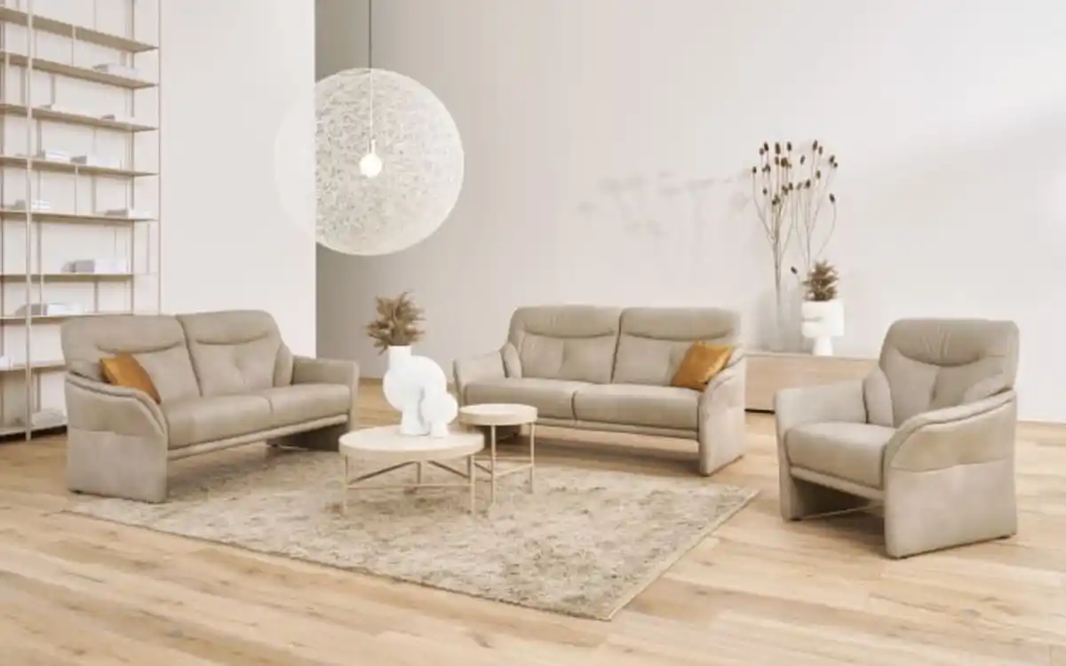 Bild 1 von Polstergarnitur Tangram, beige, inkl. Vorziehfunktion