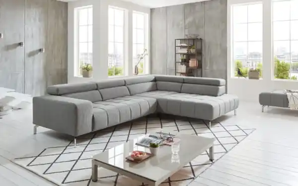 Bild 2 von SYSTEMPOLSTER - Wohnlandschaft Message, grau, inkl. übertiefem Anstellhocker