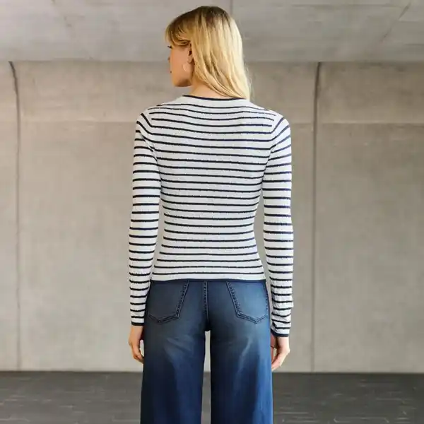 Bild 4 von Damen-Zopfstrickpullover mit Ringelmusterung