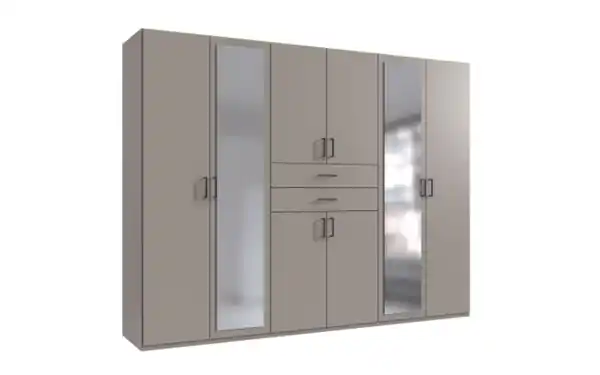 Bild 2 von Drehtürenschrank Düsseldorf, grau, 270 x 208 cm, inkl. Spiegelfront