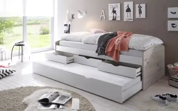 Bild 3 von Tandemliege Nessi, Sandeiche-Nachbildung/weiß