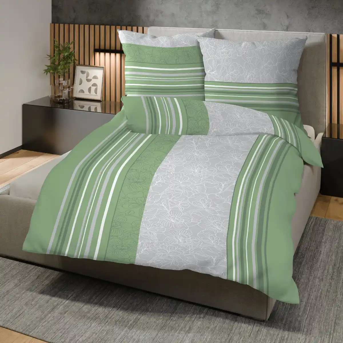 Bild 1 von Renforcé-Bettwäsche-Garnitur im Streifen-Design