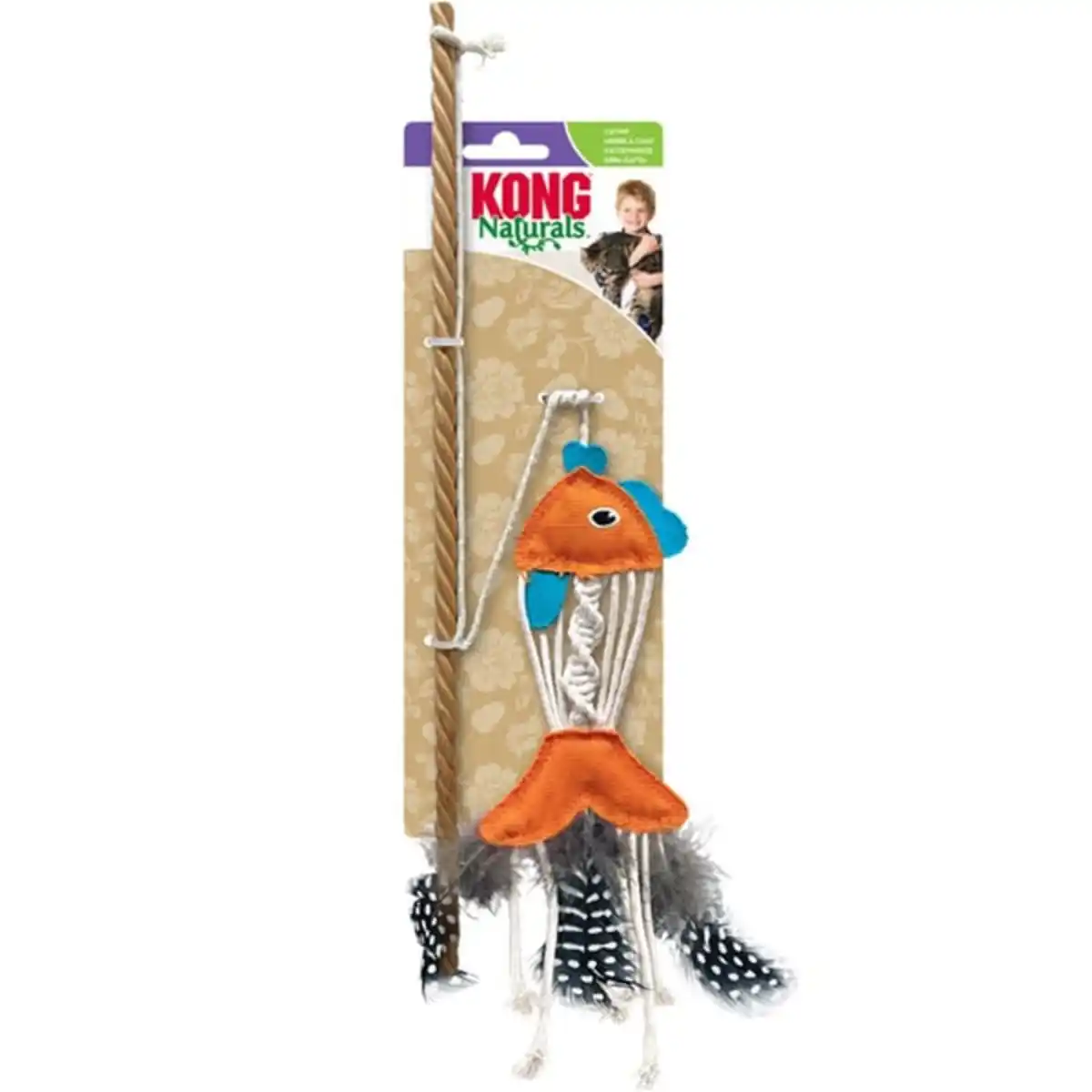 Bild 1 von KONG Katzenspielzeug mit Katzenminze Naturals Teaser Fisch