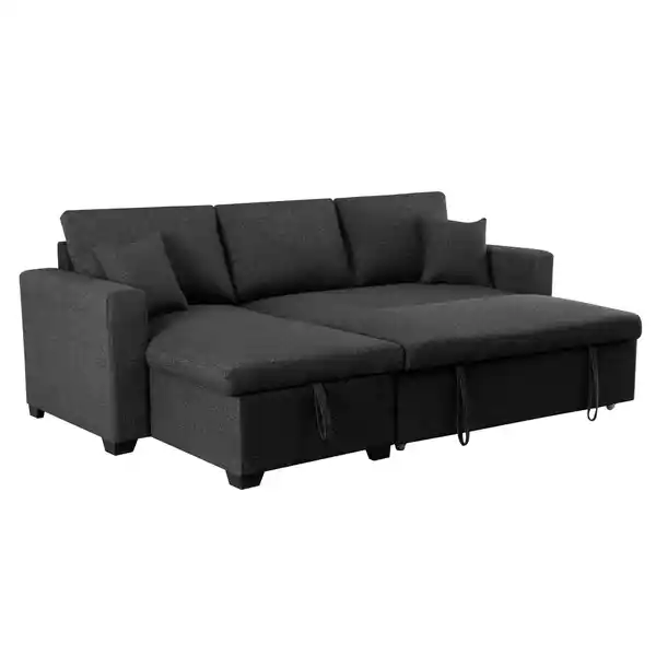 Bild 3 von Ecksofa mit Stauraum & Schlaffunktion, ca. 224 x 146 x 88 cm - Dunkelgrau