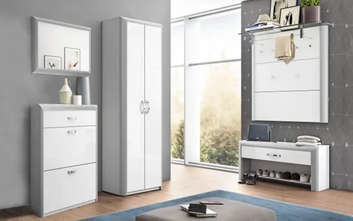 Bild 1 von Mondo - Garderobenkombi Entry, alufarbig/weiß